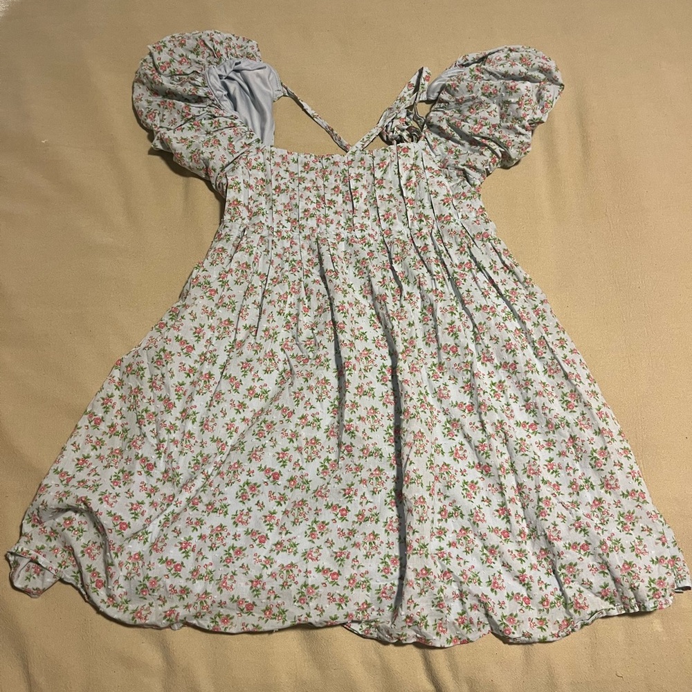 Floral Dress with Puff Sleeves